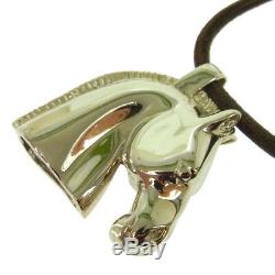 Authentic HERMES Vintage Logos Horse Motif Pendant Necklace Accessories AK17261i