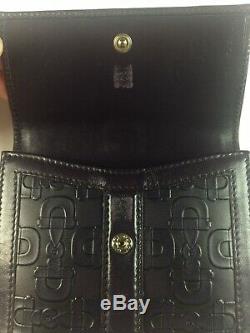 Authentic VINTAGE Gucci Horse Bit Embossed Leather Bifold Wallet NEW WITH TAGS