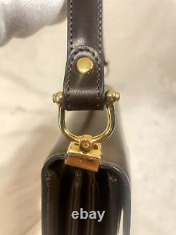 Authentic Vintage Celine Shoulder Hand Bag Horse Carriage Leather Black Rank AB