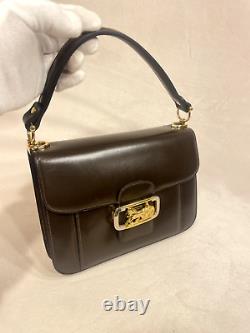 Authentic Vintage Celine Shoulder Hand Bag Horse Carriage Leather Black Rank AB