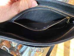 Authentic Vintage Coach Equestrian Black Leather Handbag 9802