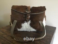 Authentic Vintage Cowhide Leather Hand Bag Tote Handmade stunning quality large