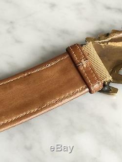Authentic Vintage Horse Head Gucci Belt 70/26 Leather Ladies Small Brass Buckle