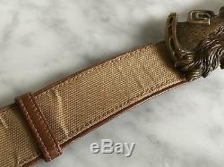 Authentic Vintage Horse Head Gucci Belt 70/26 Leather Ladies Small Brass Buckle