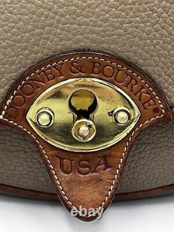 Authenticated Dooney & Bourke Vintage ALW Taupe Saddle Bag Cavalry Troop USA