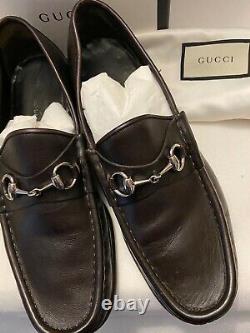 Awesome Classic Mens Vintage Dk Brown Gucci Horse Bit Loafers 10D Box Dust Bags