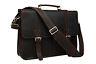BAIGIO Men Vintage Crazy-Horse Genuine Leather laptop Briefcase shoulder Bag