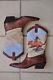 BARELY WORN Vintage Matisse Brown Leather Painted Cowboy Horse Western Boots 10M