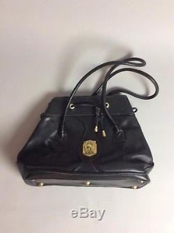 BARRY KIESELSTEIN CORD black leather gold tone horse detail shoulder bag purse