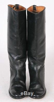 BLACK LEATHER Womens 8.5 EQUESTRAIN Horse RIDING Pull On ENGLISH Vintage Boots
