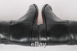 BLACK LEATHER Womens 8.5 EQUESTRAIN Horse RIDING Pull On ENGLISH Vintage Boots