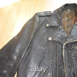 BUCO J-24 Cafe Racer Horse hide Leather Moto Jacket Size 40 Vintage (1950s)