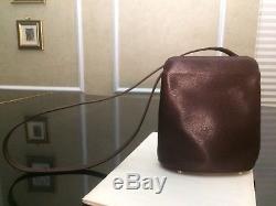 Barry Kieselstein Cord Brown Leather Purse Handbag Vintage Gold-Tone Horse Style