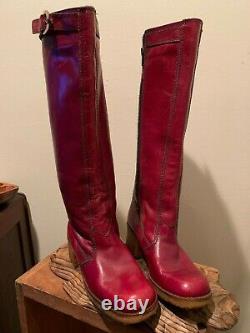 Beauties! Vintage Etienne Aigner Boots Tall Burgundy Redwood Leather- Italy 8