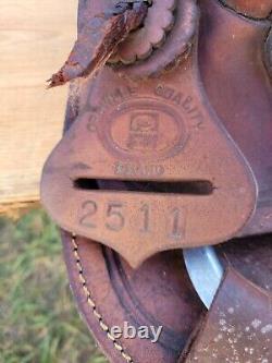 Beautiful Old Vintage Western Leather Horse Saddle Repair Decor Wood Stirrup