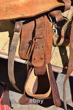 Beautiful Ornate Vintage Western Leather Horse 10 Saddle Made Mexico