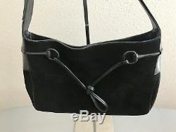 Beautiful Vintage GUCCI Suede Shoulder Bag withLeather Horse Bit Details EUC