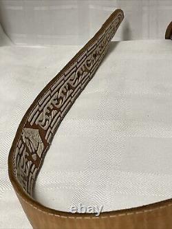 Belt Leather Vintage Heavy Duty Horse Size 36 Hand Tooled Nice