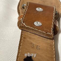 Belt Leather Vintage Heavy Duty Horse Size 36 Hand Tooled Nice