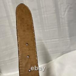 Belt Leather Vintage Heavy Duty Horse Size 36 Hand Tooled Nice