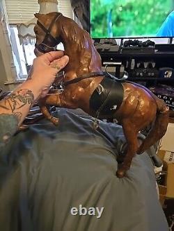 Big VINTAGE Leather Horses(READ DESCRIPTION)