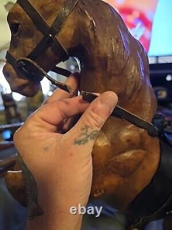 Big VINTAGE Leather Horses(READ DESCRIPTION)