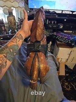 Big VINTAGE Leather Horses(READ DESCRIPTION)