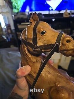 Big VINTAGE Leather Horses(READ DESCRIPTION)