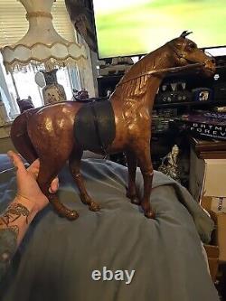 Big VINTAGE Leather Horses(READ DESCRIPTION)