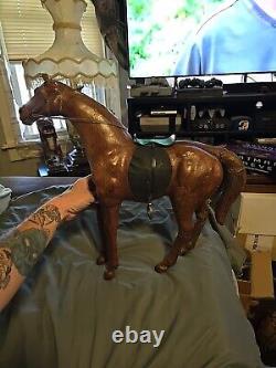 Big VINTAGE Leather Horses(READ DESCRIPTION)