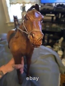 Big VINTAGE Leather Horses(READ DESCRIPTION)