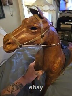 Big VINTAGE Leather Horses(READ DESCRIPTION)