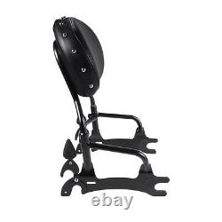 Black 12 Backrest Sissy Bar & Leather Pad For Indian Chief Dark Horse 2016-2018