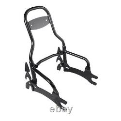 Black 12 Backrest Sissy Bar & Leather Pad For Indian Chief Dark Horse 2016-2018