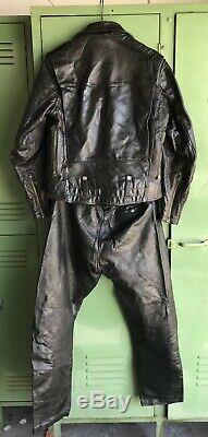 Buco Allstate Steer hide Horse Hide J-24 D Pocket Vintage Leather Jacket Pants