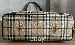 Burberry Haymarket Check & Brown Leather Trim Medium Shoulder Bag Vintage