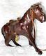 Byers Choice Handmade Brown Leather Horse Showing Tongue 12 Vintage RARE