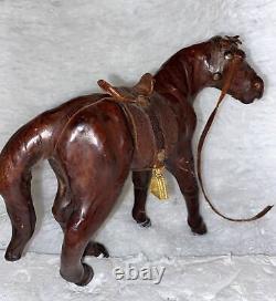 Byers Choice Handmade Brown Leather Horse Showing Tongue 12 Vintage RARE