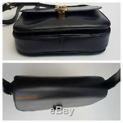 CELINE Bag. Céline Vintage Black Leather Box Horse Carriage bag Bag