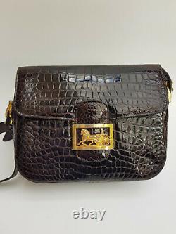 CELINE Bag. Céline Vintage Brown Leather Box Horse Carriage bag Bag. French desi