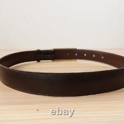 CELINE Belt 70 Gold Buckle Logo Brown Leather Horse Carriage XS Studded VINTAGE