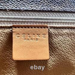 CELINE Horse Brown Hand Bag PVC Leather Vintage Gold Macadam Italy From Japan