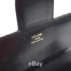 CELINE Horse Carriage Cross Body Bag Black Crocodile Leather Vintage F03031