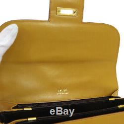 CELINE Horse Carriage Shoulder Bag Purse Brown Leather Vintage Italy NR14677