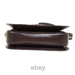 CELINE Horse Carriage Shoulder Bag Purse Dark Brown Leather Vintage Italy 31025