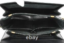 CELINE Horse Carriage Shoulder bag Patent Leather Black Authentic