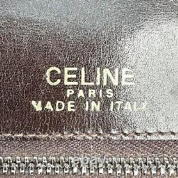 CELINE Horse Carriage Shoulder bag Purse Leather Brown Vintage Auth