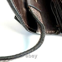 CELINE Horse Carriage Shoulder bag Purse Leather Brown Vintage Auth