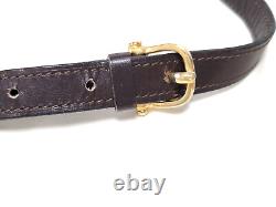 CELINE Horse Carriage Shoulder bag Purse Leather Brown Vintage Auth