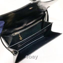 CELINE Horse Carriage Tote Hand Bag 2way Leather Black Vintage Woman From Japan